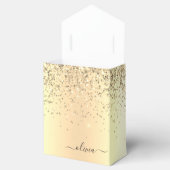 Glitter Metal Monogram Glam Name Gold Glitter Bedankdoosjes (Geopend)