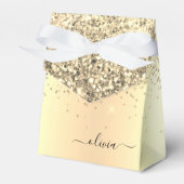 Glitter Metal Monogram Glam Name Gold Glitter Bedankdoosjes (Voorkant Zijde)