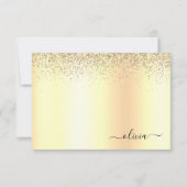 Glitter Metal Monogram Glam Name Gold Glitter Bedankkaart (Voorkant)