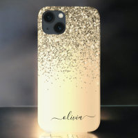 Glitter Metal Monogram Glam Name Gold Glitter