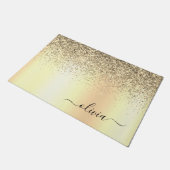 Glitter Metal Monogram Glam Name Gold Glitter Deurmat (Schuin)