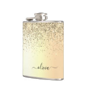 Glitter Metal Monogram Glam Name Gold Glitter Heupfles (Links)