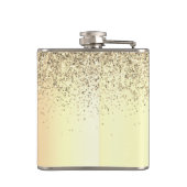 Glitter Metal Monogram Glam Name Gold Glitter Heupfles (Achterkant)