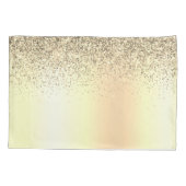 Glitter Metal Monogram Glam Name Gold Glitter Kussensloop (Achterkant)