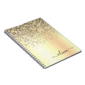 Glitter Metal Monogram Glam Name Gold Glitter Notitieboek (Rechterzijde)