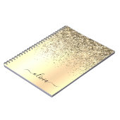 Glitter Metal Monogram Glam Name Gold Glitter Notitieboek (Linkerzijde)