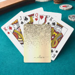 Glitter Metal Monogram Glam Name Gold Glitter Pokerkaarten<br><div class="desc">Gold Faux Folie Metallic Sparkle Glitter Brushed Metal Monogram Name Play Cards. Dit maakt de perfecte liefhebbende 16 verjaardag,  bruiloft,  vrijgezellenfeest,  verjaardagsdag,  baby shower of vrijgezellenfeest voor iemand die van luxe glam en stijl houdt.</div>