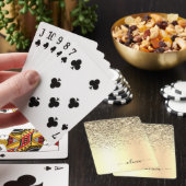 Glitter Metal Monogram Glam Name Gold Glitter Pokerkaarten (Insitu)