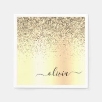 Glitter Metal Monogram Glam Name Gold Glitter