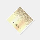 Glitter Metal Monogram Glam Name Gold Glitter Servet (Hoek)