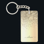 Glitter Metal Monogram Glam Name Gold Glitter Sleutelhanger<br><div class="desc">Gold Faux Folie Metallic Sparkle Glitter Brushed Metal Monogram Name Sleutelhanger. Dit maakt de perfecte liefhebbende 16 verjaardag,  bruiloft,  vrijgezellenfeest,  verjaardagsdag,  baby shower of vrijgezellenfeest voor iemand die van luxe glam en stijl houdt.</div>