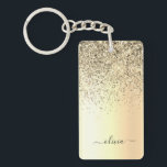 Glitter Metal Monogram Glam Name Gold Glitter Sleutelhanger<br><div class="desc">Gold Faux Folie Metallic Sparkle Glitter Brushed Metal Monogram Name Sleutelhanger. Dit maakt de perfecte liefhebbende 16 verjaardag,  bruiloft,  vrijgezellenfeest,  verjaardagsdag,  baby shower of vrijgezellenfeest voor iemand die van luxe glam en stijl houdt.</div>