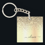 Glitter Metal Monogram Glam Name Gold Glitter Sleutelhanger<br><div class="desc">Gold Faux Folie Metallic Sparkle Glitter Brushed Metal Monogram Name Sleutelhanger. Dit maakt de perfecte liefhebbende 16 verjaardag,  bruiloft,  vrijgezellenfeest,  verjaardagsdag,  baby shower of vrijgezellenfeest voor iemand die van luxe glam en stijl houdt.</div>