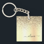 Glitter Metal Monogram Glam Name Gold Glitter Sleutelhanger<br><div class="desc">Gold Faux Folie Metallic Sparkle Glitter Brushed Metal Monogram Name Sleutelhanger. Dit maakt de perfecte liefhebbende 16 verjaardag,  bruiloft,  vrijgezellenfeest,  verjaardagsdag,  baby shower of vrijgezellenfeest voor iemand die van luxe glam en stijl houdt.</div>