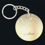 Glitter Metal Monogram Glam Name Gold Glitter Sleutelhanger<br><div class="desc">Gold Faux Folie Metallic Sparkle Glitter Brushed Metal Monogram Name Sleutelhanger. Dit maakt de perfecte liefhebbende 16 verjaardag,  bruiloft,  vrijgezellenfeest,  verjaardagsdag,  baby shower of vrijgezellenfeest voor iemand die van luxe glam en stijl houdt.</div>