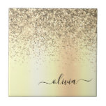 Glitter Metal Monogram Glam Name Gold Glitter Tegeltje<br><div class="desc">Gold Faux Folie Metallic Sparkle Glitter Borhed Metal Monogram Name and Initiaal Ceramic Tiles. Dit maakt de perfecte liefhebbende 16 verjaardag,  bruiloft,  vrijgezellenfeest,  verjaardagsdag,  baby shower of vrijgezellenfeest voor iemand die van luxe glam en stijl houdt.</div>