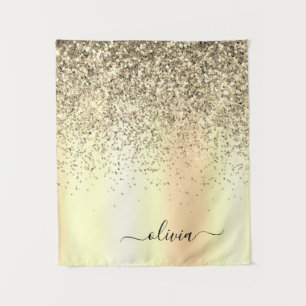 Glitter Metal Monogram Glam Name Gold Glitter Wandkleed