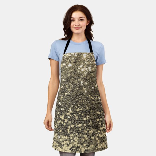 Glitter Metallic Chic Bling Modern Apron Schort (Gedragen)