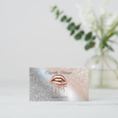 Glitter Metallic Driving Lips Makeup Artist Visitekaartje (Staand voorkant)