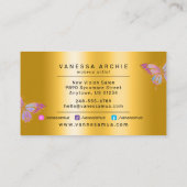 Glitter Metallic Folie Butterfly Logo Visitekaartje (Achterkant)