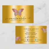 Glitter Metallic Folie Butterfly Logo Visitekaartje (Voorkant / Achterkant)