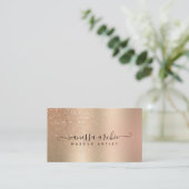 Glitter Metallic Folie voor goud en Blush Visitekaartje (Staand voorkant)
