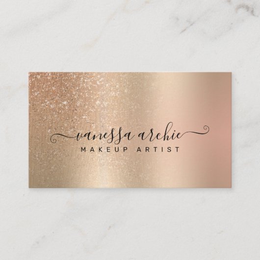 Glitter Metallic Folie voor goud en Blush Visitekaartje (Voorkant)