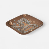 Glitter Metallic Silver and Bronze 50th Birthday Papieren Bordje (Gebogen)