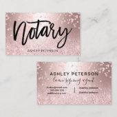 Glitter metallische glinstering van roos visitekaartje (Voorkant / Achterkant)