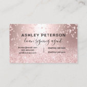 Glitter metallische glinstering van roos visitekaartje (Achterkant)