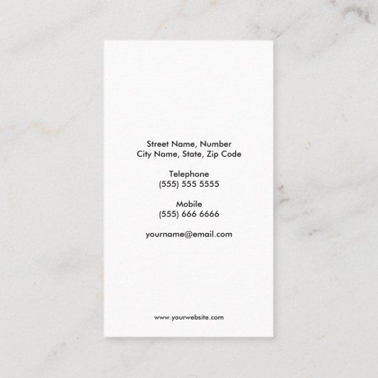 Glitter Microphone Visitekaartje (Achterkant)