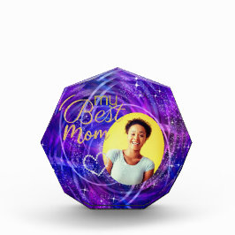 Glitter Mijn Beste Mam Foto Blauw Paarse