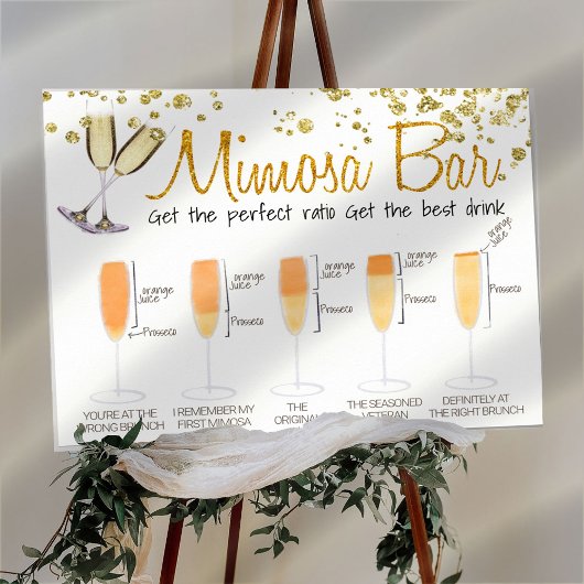 Glitter Mimosa Bar Bruidsontbijt bord Poster