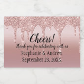 Glitter Mini, speciaal Roos Gold Driving Sparkling Wijnetiket (Enkel label)