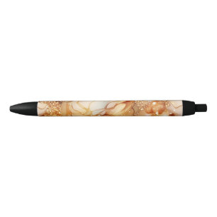 Glitter Minimaal Naadloos Gouden Patroon Zwarte Inkt Pen