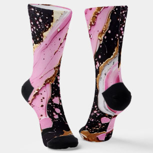 Glitter Minimaal Naadloos Zwart Roze Patroon Sokken