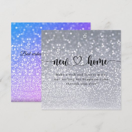Glitter Minimale nieuwe Kaart voor huisverwarming (Voorkant / Achterkant)
