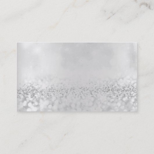 Glitter Minimale Pearly Silver Grey Vip Visitekaartje (Achterkant)