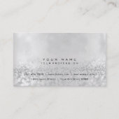 Glitter Minimale Pearly Silver Grey Vip Visitekaartje (Voorkant)