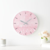 Glitter Minimale Roze Roze Vonk Blush Girly Grote Klok (Huis)