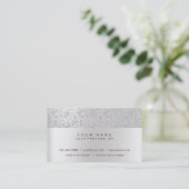 Glitter Minimale Vroege IT CYBER Zilvergrijze Vip Visitekaartje (Staand voorkant)