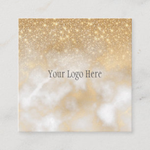 Glitter minimalist voor bedrijfs-Logo Gold Vierkante Visitekaartje