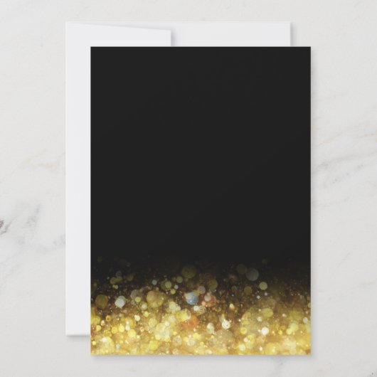 Glitter Minimalistisch Modern Goud en Zwart Bruilo Kaart (Achterkant)