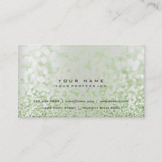 Glitter Mint Minimale Pearly Silver Grey Vip Visitekaartje (Voorkant)