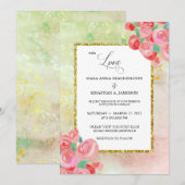 *~* Glitter Modern Abstract Bloemen Mint Blush Kaart (Voorkant / Achterkant)