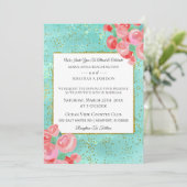 *~* Glitter Modern Abstracte Floral Mint Floral Kaart (Staand voorkant)