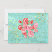 *~* Glitter Modern Floral Abstracte bruiloft RSVP Kaartje (Achterkant)