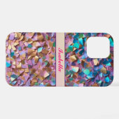 Glitter Modern Opal Holografisch Collectie iPhone Hoesje (Achterkant horizontaal)