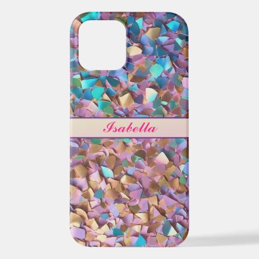 Glitter Modern Opal Holografisch Collectie iPhone Hoesje (Achterkant)