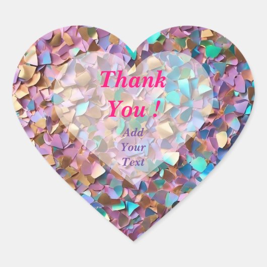 Glitter Modern Opal Holografische Collectie Hart Sticker (Voorkant)
